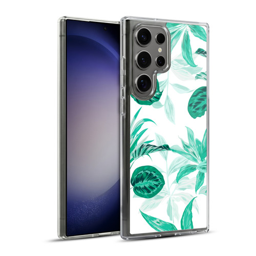 Haroulita Leaves 2 Tropical Leaves Soft Gel Case for Samsung Galaxy S23 Ultra 5G & MagSafe