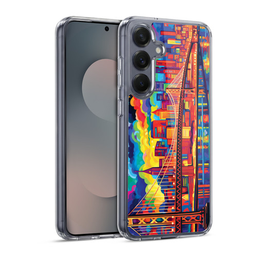 Michael David Ward Psychedelic Art Midnight In San Francisco Soft Gel Case for Samsung Galaxy S25 & MagSafe