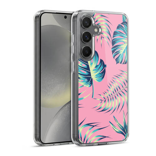 Haroulita Leaves 2 Pink Soft Gel Case for Samsung Galaxy S24 5G & MagSafe