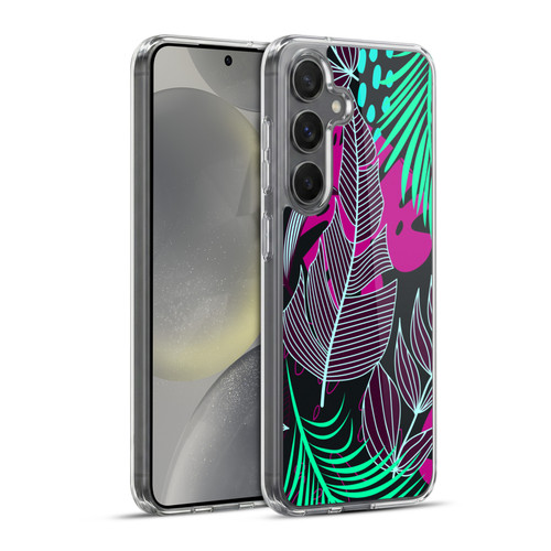 Haroulita Leaves 2 Magenta Soft Gel Case for Samsung Galaxy S24+ 5G & MagSafe