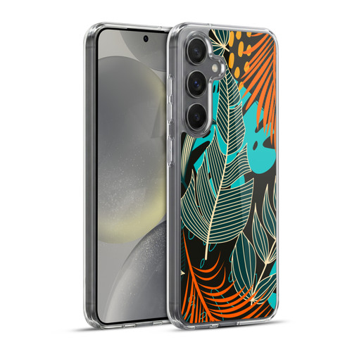 Haroulita Leaves 2 Orange Soft Gel Case for Samsung Galaxy S24+ 5G & MagSafe