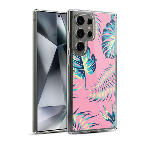 Haroulita Leaves 2 Pink Soft Gel Case for Samsung Galaxy S24 Ultra 5G & MagSafe