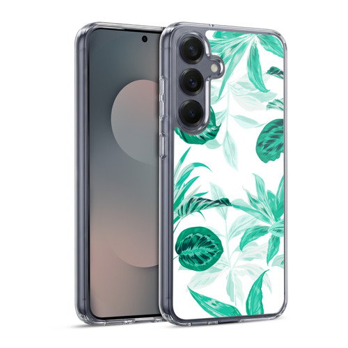 Haroulita Leaves 2 Tropical Leaves Soft Gel Case for Samsung Galaxy S25 & MagSafe