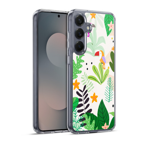 Haroulita Leaves 2 Leaves And Parrots Soft Gel Case for Samsung Galaxy S25+ & MagSafe
