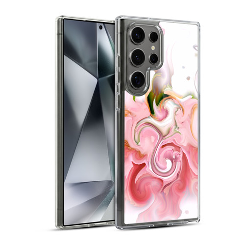 Haroulita Liquid Marble Blush Soft Gel Case for Samsung Galaxy S24 Ultra 5G & MagSafe