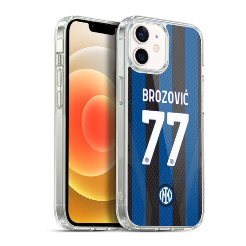 Fc Internazionale Milano 2022/23 Players Home Kit Marcelo Brozovic Soft Gel Case for Apple iPhone 12 / iPhone 12 Pro & MagSafe
