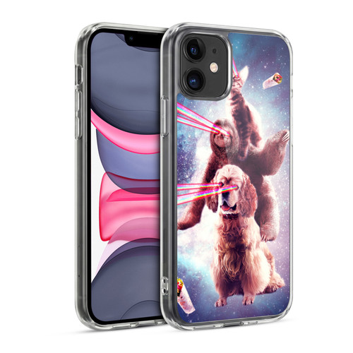 Random Galaxy Space Pizza Ride Lazer Eyes Cat Sloth & Dog Soft Gel Case for Apple iPhone 11