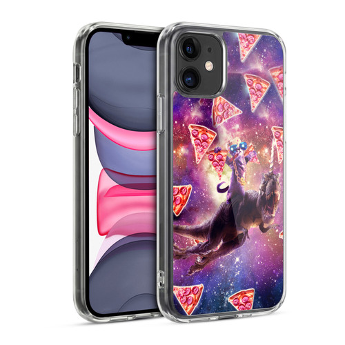 Random Galaxy Space Pizza Ride Thug Cat & Dinosaur Unicorn Soft Gel Case for Apple iPhone 11