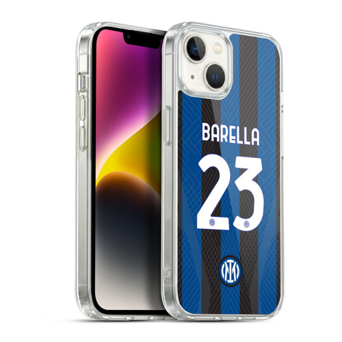 Fc Internazionale Milano 2022/23 Players Home Kit Nicolò Barella Soft Gel Case for Apple iPhone 14 Plus & MagSafe