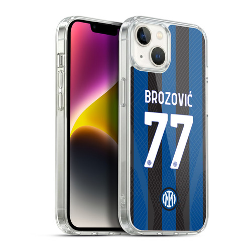 Fc Internazionale Milano 2022/23 Players Home Kit Marcelo Brozovic Soft Gel Case for Apple iPhone 14 Plus & MagSafe
