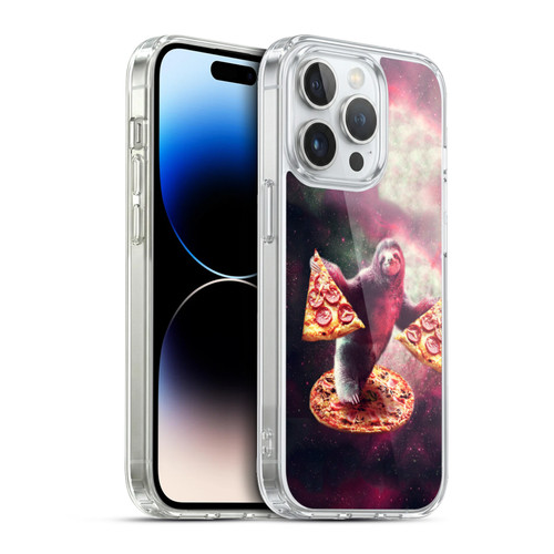Random Galaxy Space Pizza Ride Galaxy Sloth Soft Gel Case for Apple iPhone 13 Pro & MagSafe