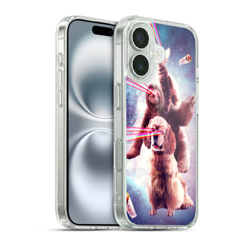 Random Galaxy Space Pizza Ride Lazer Eyes Cat Sloth & Dog Soft Gel Case for Apple iPhone 16 & MagSafe
