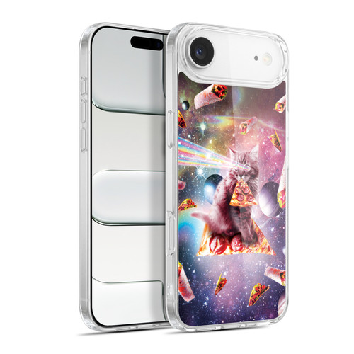 Random Galaxy Space Pizza Ride Outer Space Lazer Cat Soft Gel Case for Apple iPhone 17 Air