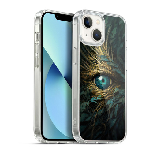 LebensArt Mix Art Bright Teal Dragon Eye Soft Gel Case for Apple iPhone 13