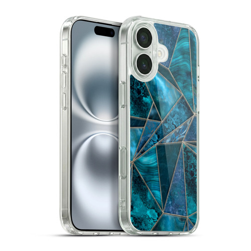 LebensArt Gemstone Marble Stained Glass Soft Gel Case for Apple iPhone 16 Plus & MagSafe