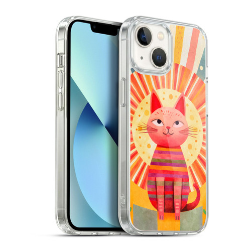 LebensArt Mix Art Red Whimsy Cat Soft Gel Case for Apple iPhone 13