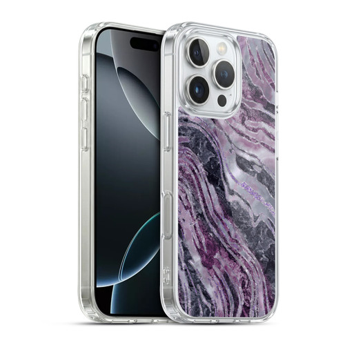 LebensArt Gemstone Marble Elegant Purple Soft Gel Case for Apple iPhone 16 Pro & MagSafe