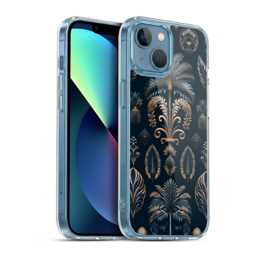 LebensArt Mix Art Art Deco Dark Blue Kopie Soft Gel Case for Apple iPhone 13 Mini & MagSafe