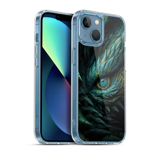 LebensArt Mix Art Deep Teal Dragon Eye Soft Gel Case for Apple iPhone 13 Mini & MagSafe
