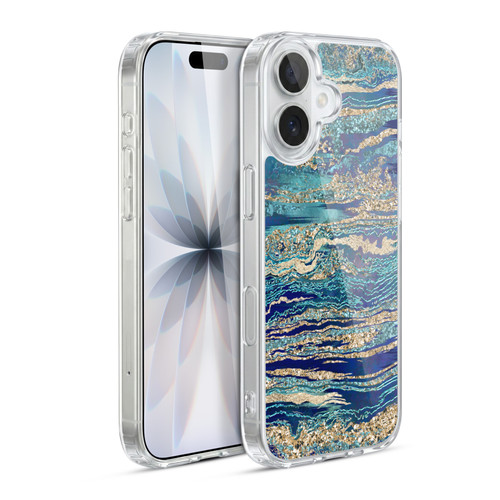 LebensArt Gemstone Marble Mineral Blue Gem Soft Gel Case for Apple iPhone 17