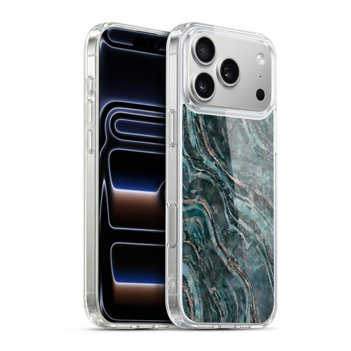 LebensArt Gemstone Marble Dark Teal Glamour Soft Gel Case for Apple iPhone 17 Pro Max