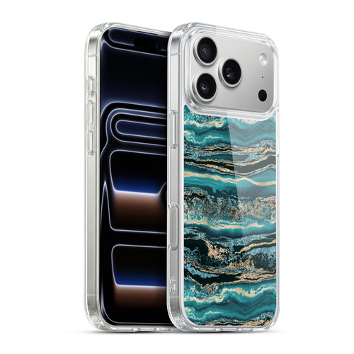 LebensArt Gemstone Marble Luxury Turquoise Soft Gel Case for Apple iPhone 17 Pro Max