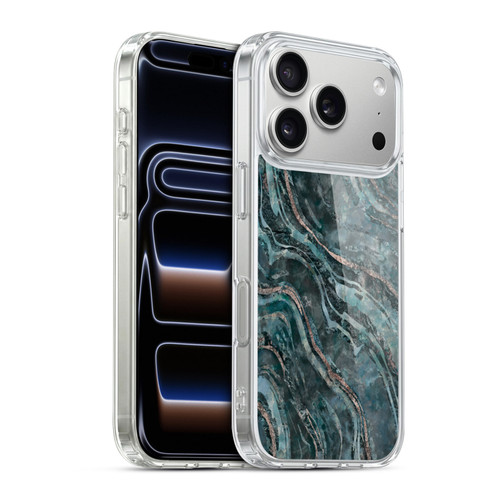 LebensArt Gemstone Marble Dark Teal Glamour Soft Gel Case for Apple iPhone 17 Pro