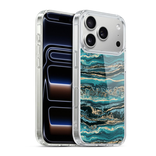 LebensArt Gemstone Marble Luxury Turquoise Soft Gel Case for Apple iPhone 17 Pro