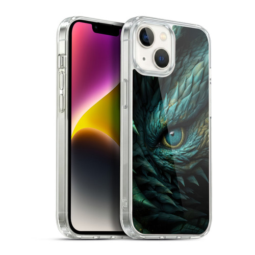 LebensArt Mix Art Deep Teal Dragon Eye Soft Gel Case for Apple iPhone 14