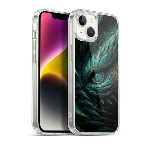 LebensArt Mix Art Deep Teal Dragon Eye Soft Gel Case for Apple iPhone 14 Plus & MagSafe