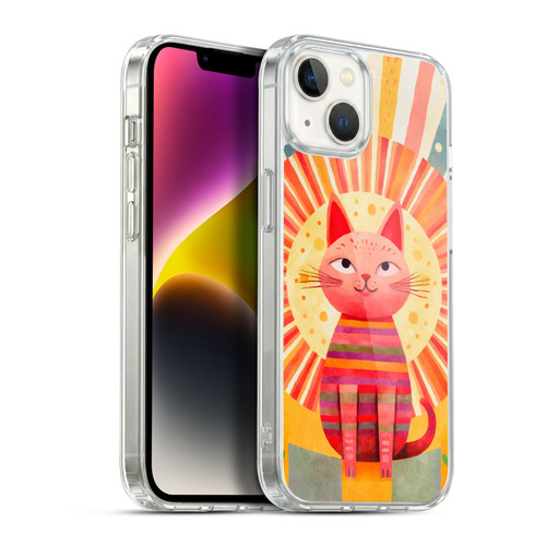 LebensArt Mix Art Red Whimsy Cat Soft Gel Case for Apple iPhone 14 Plus & MagSafe