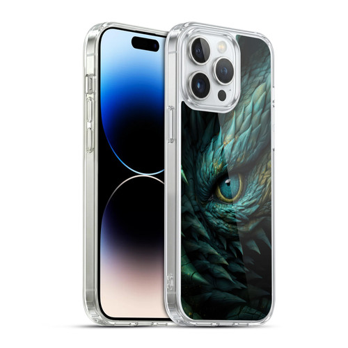 LebensArt Mix Art Deep Teal Dragon Eye Soft Gel Case for Apple iPhone 14 Pro Max & MagSafe