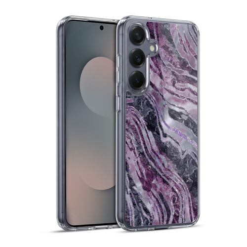 LebensArt Gemstone Marble Elegant Purple Soft Gel Case for Samsung Galaxy S25+ & MagSafe