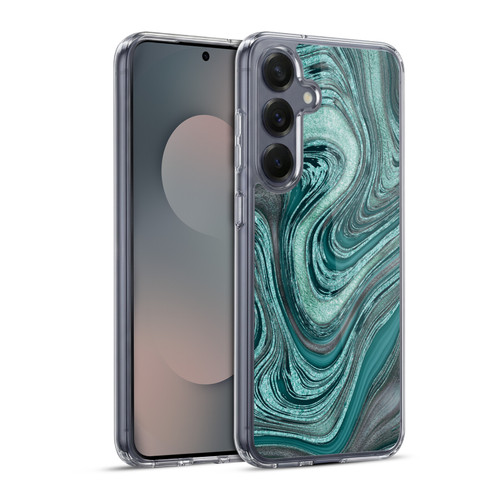 LebensArt Gemstone Marble Shiny River Soft Gel Case for Samsung Galaxy S25+ & MagSafe