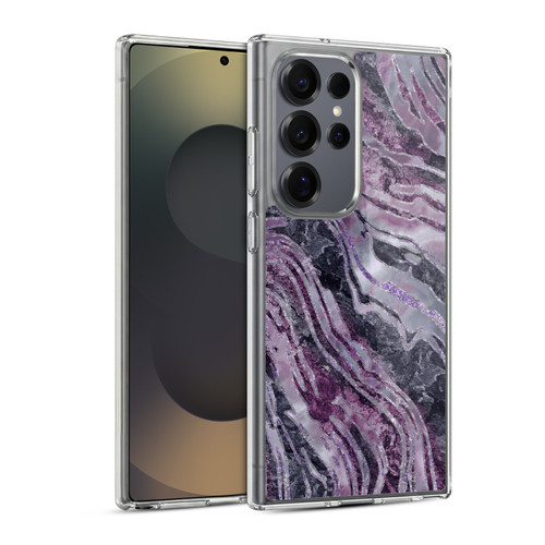 LebensArt Gemstone Marble Elegant Purple Soft Gel Case for Samsung Galaxy S25 Ultra & MagSafe