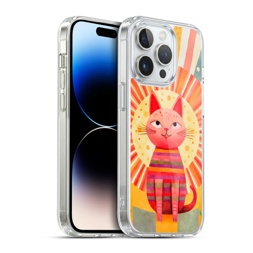 LebensArt Mix Art Red Whimsy Cat Soft Gel Case for Apple iPhone 14 Pro & MagSafe