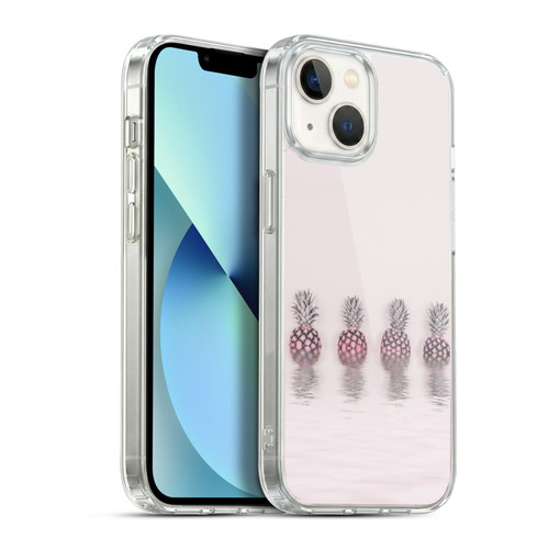 LebensArt Pastels Pineapples Soft Gel Case for Apple iPhone 13