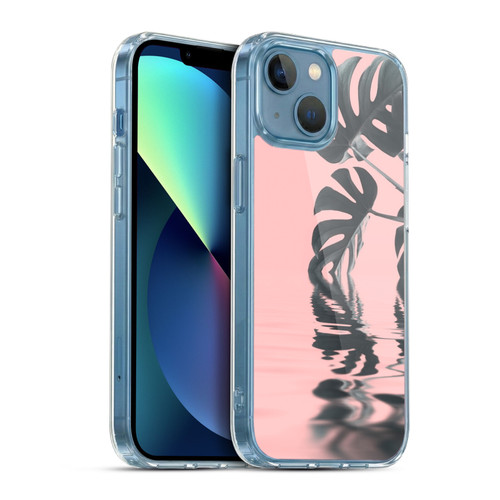 LebensArt Pastels Monstera Soft Gel Case for Apple iPhone 13 Mini & MagSafe