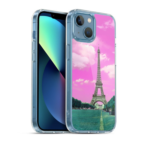 LebensArt Pastels Pink Paris Soft Gel Case for Apple iPhone 13 Mini & MagSafe