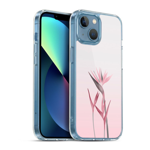 LebensArt Pastels Tropical Flower Soft Gel Case for Apple iPhone 13 Mini & MagSafe