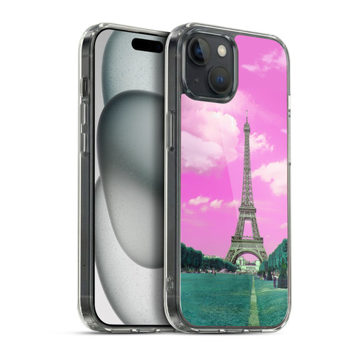 LebensArt Pastels Pink Paris Soft Gel Case for Apple iPhone 15 Plus & MagSafe
