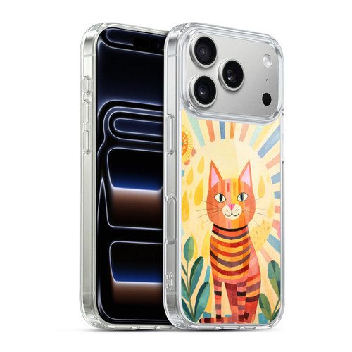 LebensArt Mix Art Stripes Whimsy Cat Soft Gel Case for Apple iPhone 17 Pro