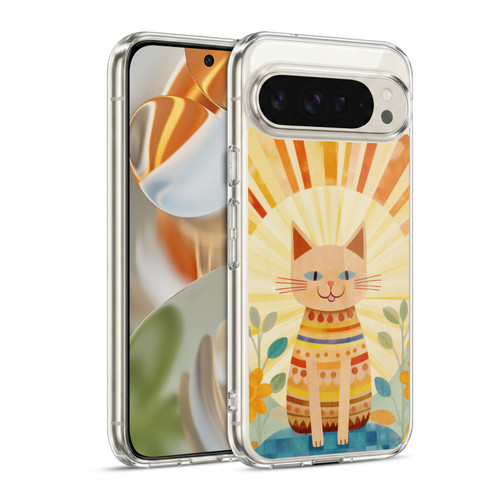 LebensArt Mix Art Boho Whimsy Cat Soft Gel Case for Google Pixel 9 / Pixel 9 Pro