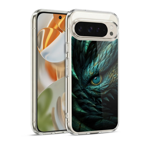 LebensArt Mix Art Deep Teal Dragon Eye Soft Gel Case for Google Pixel 9 / Pixel 9 Pro