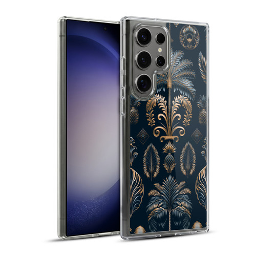 LebensArt Mix Art Art Deco Dark Blue Kopie Soft Gel Case for Samsung Galaxy S23 Ultra 5G & MagSafe