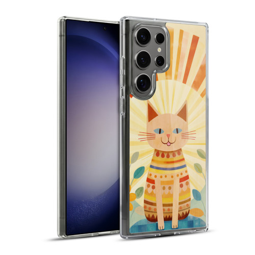 LebensArt Mix Art Boho Whimsy Cat Soft Gel Case for Samsung Galaxy S23 Ultra 5G & MagSafe