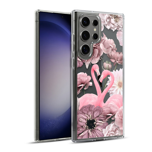 LebensArt Mix Art Flamingo Romance Soft Gel Case for Samsung Galaxy S23 Ultra 5G & MagSafe