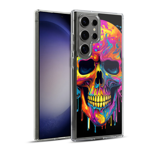 LebensArt Mix Art Rainbow Skull Soft Gel Case for Samsung Galaxy S23 Ultra 5G & MagSafe