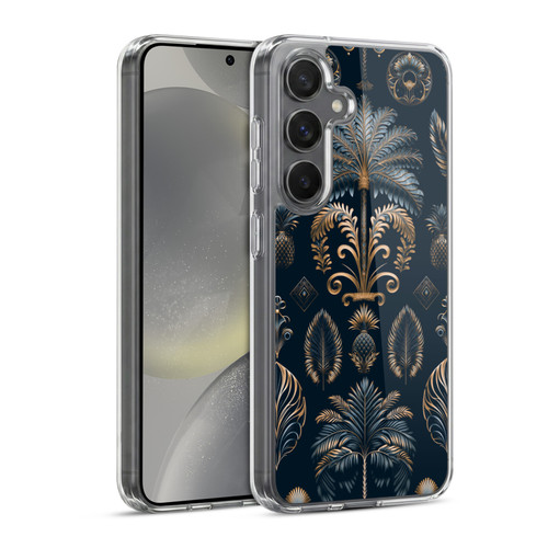 LebensArt Mix Art Art Deco Dark Blue Kopie Soft Gel Case for Samsung Galaxy S24 5G & MagSafe
