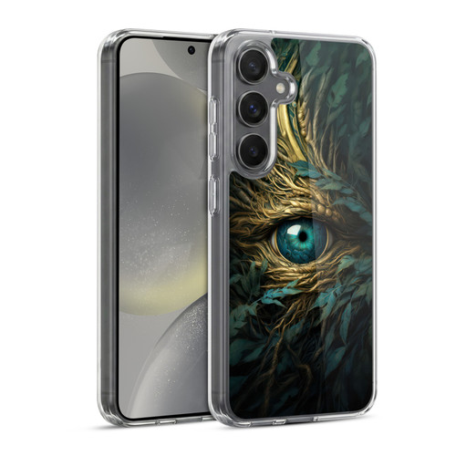 LebensArt Mix Art Bright Teal Dragon Eye Soft Gel Case for Samsung Galaxy S24 5G & MagSafe